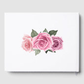 Elegantes geometrisches rosa Rose Wedding Guestboo Gästebuch (Rückseite)