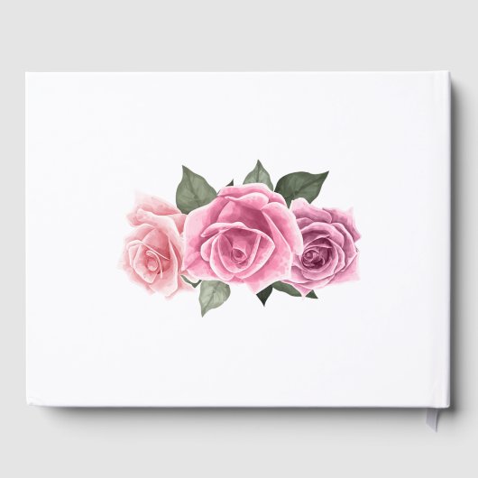 Elegantes geometrisches rosa Rose Wedding Guestboo Gästebuch (Rückseite)