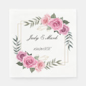Elegantes geometrisches rosa Rosenpapier Napkins Serviette (Vorderseite)