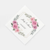 Elegantes geometrisches rosa Rosenpapier Napkins Serviette (Ecke)