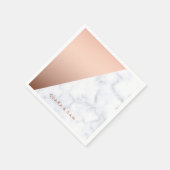 Elegantes, geometrisches Rose aus weißem Marmor Serviette (Ecke)