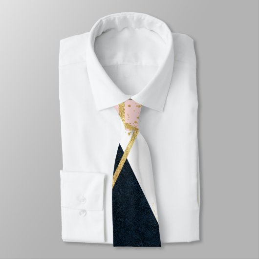 Elegantes geometrisches und konfetti-goldenes Desi Krawatte (Gebunden)