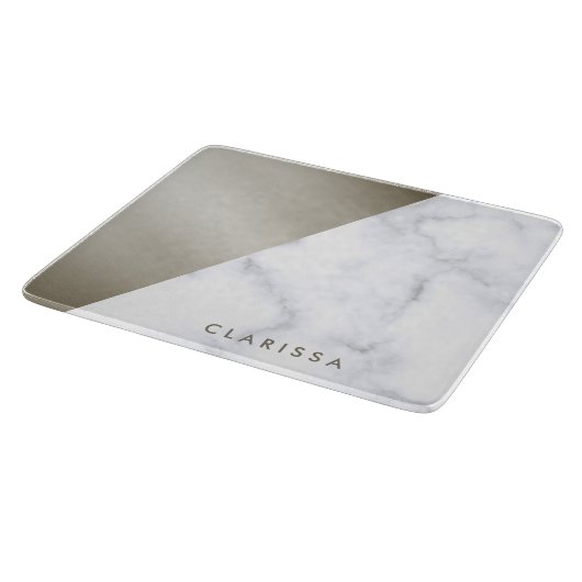 elegantes geometrisches, weißes Marmor mit gebürst Schneidebrett (Ecke)