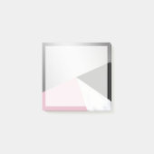 Elegantes geometrisches, weißes Marmor, rosa schwa Post-it Klebezettel (Vorderseite)