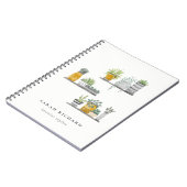 Elegantes gepolstertes Haus Pflanze Wasserfarben B Notizblock (Linke Seite)