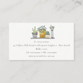 Elegantes gepolstertes Haus Pflanze Wasserfarben B Visitenkarte (Rückseite)