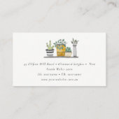 Elegantes gepolstertes Haus Pflanze Wasserfarben B Visitenkarte (Rückseite)