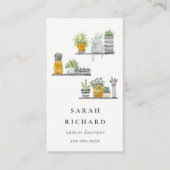 Elegantes gepolstertes Haus Pflanze Wasserfarben B Visitenkarte (Vorderseite)