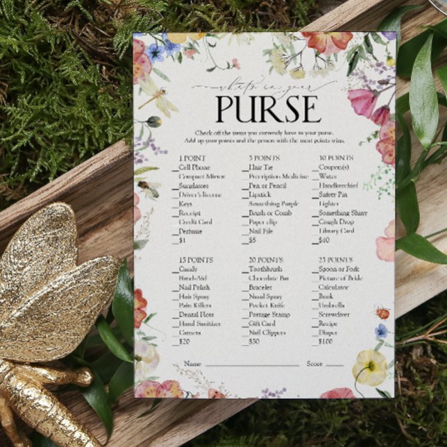 Elegantes, gepresstes Brautparty Purse Game (Bridal Shower Game!)