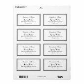 Elegantes Gerahmtes H-Wasser-Flaschenetikett (Vorne)