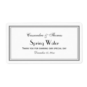 Elegantes Gerahmtes H-Wasser-Flaschenetikett