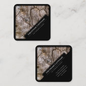 Elegantes, gerahmtes Holzkorn im Stil Schwarz Quadratische Visitenkarte (Vorne/Hinten)