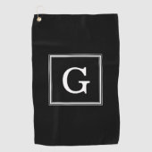 Elegantes Gerahmtes Monogramm Golfhandtuch (Vorderseite)
