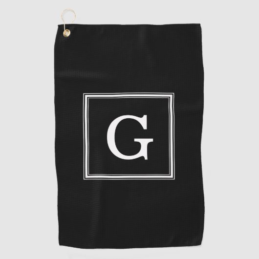 Elegantes Gerahmtes Monogramm Golfhandtuch (Vorderseite)