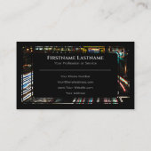 Elegantes gerahmtes Neonlicht Visitenkarte (Rückseite)