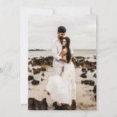 Elegantes Gerahmtes Schwarzes Foto Hochzeit Save The Date (Rückseite)