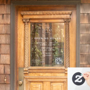 Elegantes Geschäft-Logo QR-Code Geschäft Öffnungsz Fensteraufkleber