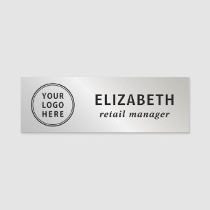 Elegantes Geschäft-Logo Silber Namensschild