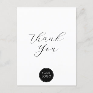 Elegantes Geschäft-Logo-Skript Danke Weiß Postkarte