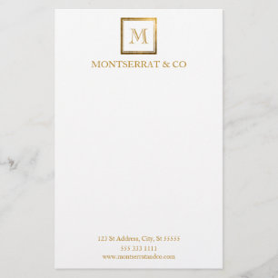 Elegantes Geschäftsmonogramm-Logo Gold Quadrat Briefpapier
