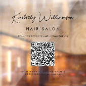 Elegantes Geschäftssignatur-Schrift-QR-Code Fensteraufkleber (Blatt 2)