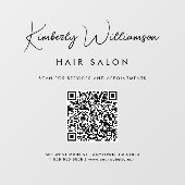 Elegantes Geschäftssignatur-Schrift-QR-Code Fensteraufkleber (Blatt)