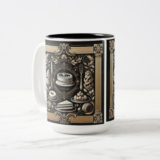 Elegantes Geschenk für Bäcker Zweifarbige Tasse (Vorderseite Links)