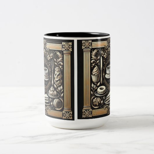 Elegantes Geschenk für Bäcker Zweifarbige Tasse (Mittel)