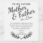 Elegantes Geschenk für benutzerdefinierte Schwarz- Weinetikett (Einzelnes Label)