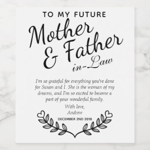 Elegantes Geschenk für benutzerdefinierte Schwarz- Weinetikett