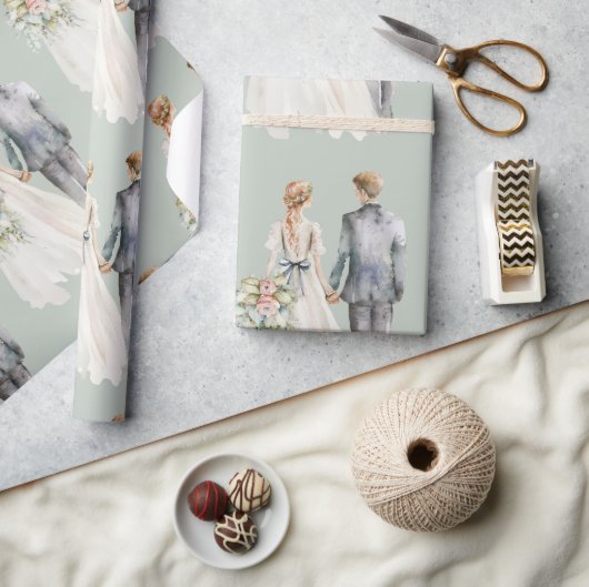 Elegantes Geschenk für Braut und Gräuel Geschenkpapier (Kunsthandwerk)