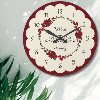 Elegantes Geschenk für die Rose Wall Clock Housewa Große Wanduhr