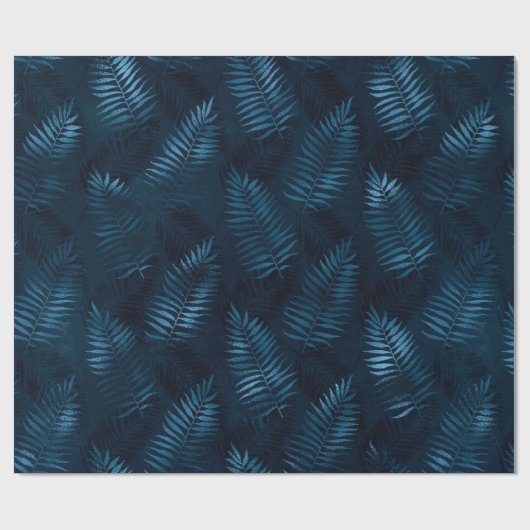 Elegantes Geschenk für tropische Pflanze aus blaue Geschenkpapier (Flach)