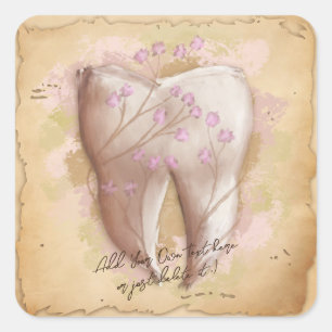 Elegantes Geschenk für Vintage Zahnärzte Quadratischer Aufkleber
