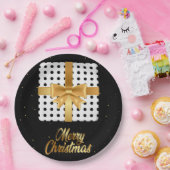 Elegantes Geschenk mit goldenen Schleifen und Polk Pappteller (Party)