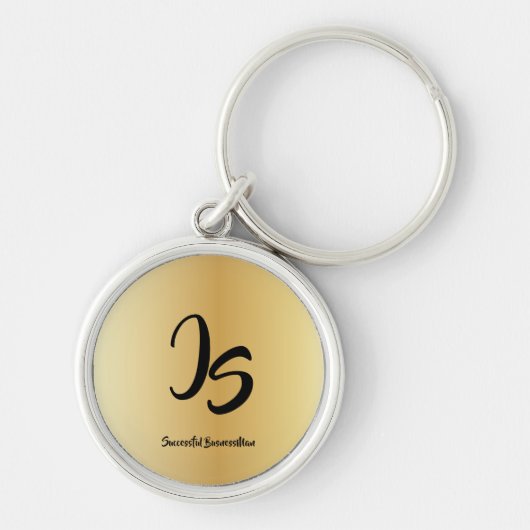 Elegantes Geschenk mit personalize Gold Monogram Schlüsselanhänger (Vorne)