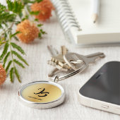 Elegantes Geschenk mit personalize Gold Monogram Schlüsselanhänger (Seite)