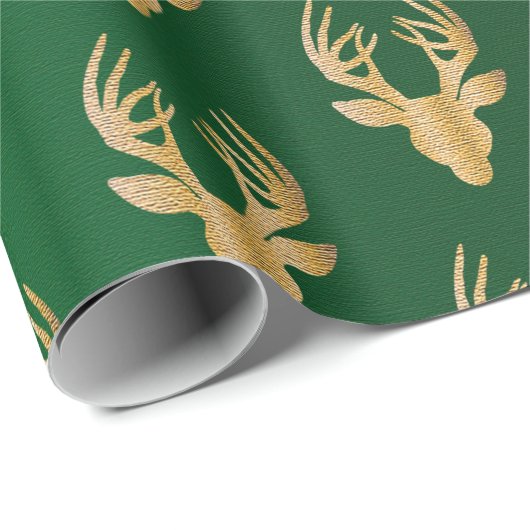 Elegantes Geschenk von Emerald Green Gold Weihnach Geschenkpapier (Rolleneckpunkt)