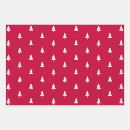 Elegantes Geschenk von Red White Christmas Tree Mu Geschenkpapier Set (Vorderseite 3)
