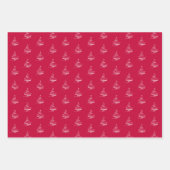 Elegantes Geschenk von Red White Christmas Tree Mu Geschenkpapier Set (Vorderseite)