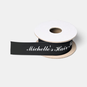 Elegantes Geschenkband für einen Friseursalon mit Satinband