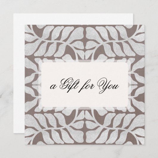 Elegantes Geschenkgutachten für Silbermuster (Vorne/Hinten)