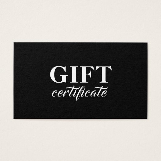 Elegantes Geschenkgutschein (Vorderseite)