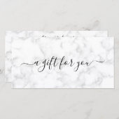 Elegantes Geschenkgutschein aus Grau-Marmor (Vorne/Hinten)