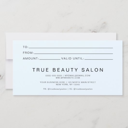 Elegantes Geschenkgutschein für moderne einfache T