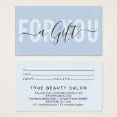 Elegantes Geschenkgutschein für moderne einfache T (Vorne & Hinten)