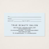 Elegantes Geschenkgutschein für moderne einfache T (Rückseite)