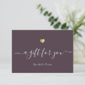 Elegantes Geschenkgutschein für moderne Skripte (Stehend Vorderseite)