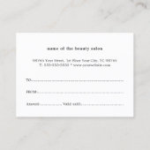 Elegantes Geschenkgutschein für Rotes Herz Rabattkarte (Rückseite)