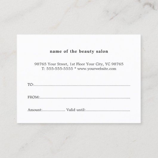 Elegantes Geschenkgutschein für Rotes Herz Rabattkarte (Rückseite)